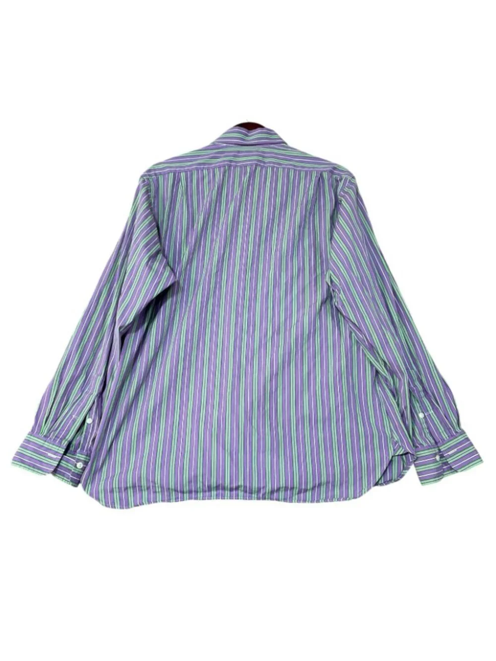 Polo By Ralph Lauren Men's 17 Regent Striped Button-Up Shirt Green C0968